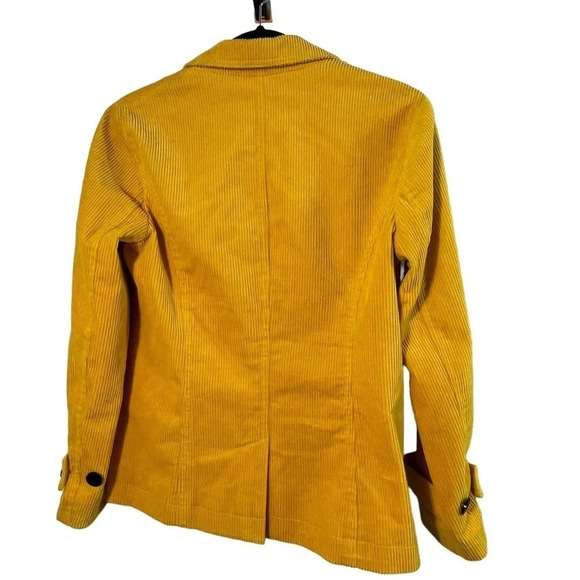 Liz Claiborne  Yellow Corduroy Double Breasted Jacket Size Small - Picture 4 of 8